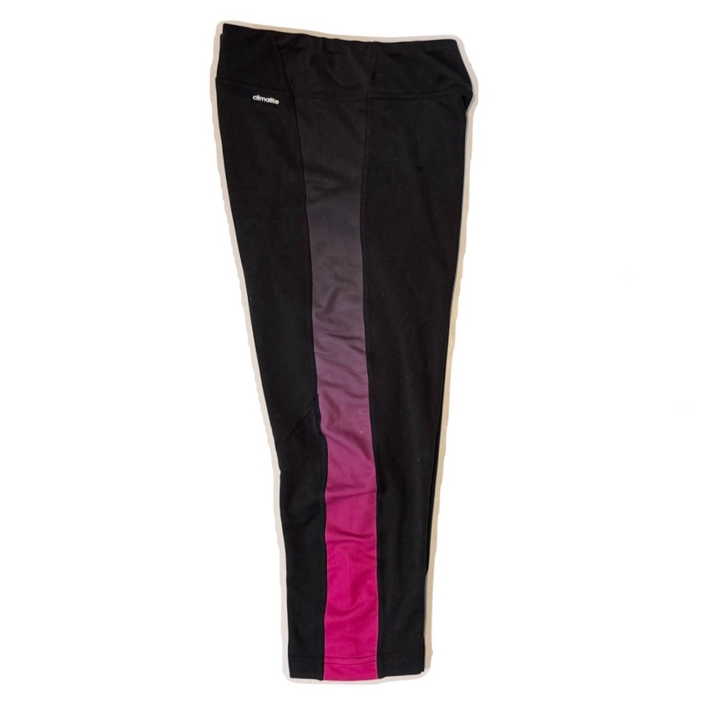 Adidas Climalite Black Crop Leggings Pink Purple Size Small